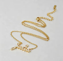 Cargar imagen en el visor de la galería, 18k Custom Name Necklace – Personalized Name Jewelry | Sterling Silver CZ Paved Stones
