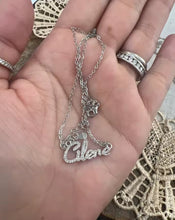 Cargar imagen en el visor de la galería, 18k Custom Name Necklace – Personalized Name Jewelry | Sterling Silver CZ Paved Stones