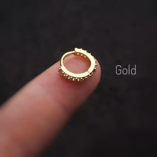 Load image into Gallery viewer, 18K GP Mini Cuff CZ 6mm Hoop Earrings