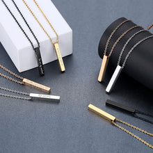Load image into Gallery viewer, Custom Engraved Bar Necklace (4cm)