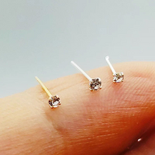 Charger l'image dans la galerie, 925 Sterling Silver Straight L-shape Nose Pin 24G Mini Stud