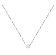 Load image into Gallery viewer, Solid 316l Stainless Steel Plated Round Solid Circle Star Heart CZ Minimalist Pendant 18K Gold Plated Rolo chain Choker Layer Necklace
