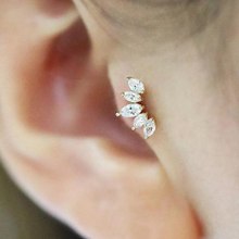 Load image into Gallery viewer, 316L Stainless Surgical Steel Crown 2 3 5 Copper Leaf Cartilage Tragus Helix Ball Screw Back Small Dainty Stud Earrings Hypoallergenic 16G