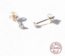 Load image into Gallery viewer, S925 Minimalist Mini Dainty 18K Gold Stud Earrings Bridal Collection