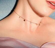 Load image into Gallery viewer, Heart Multi Charm CZ Diamond Choker Necklace