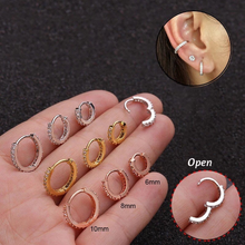 Load image into Gallery viewer, Custom 18K GP Mini Cuff CZ Hoop Earrings
