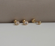 Load image into Gallery viewer, 316L Surgical Steel Ball Screw Back Earring 4mm Circle Heart Small Tiny Stud Earrings 16G Earrings Cartilage Tragus Helix