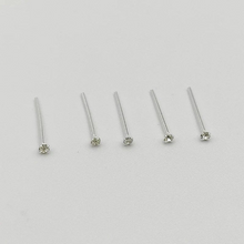 Charger l'image dans la galerie, 925 Sterling Silver Straight L-shape Nose Pin 24G Mini Stud