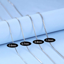 Load image into Gallery viewer, Solid S925 Sterling Silver Box Chain Minimalist 18K Gold Plated Adjustable Chain Length Necklace