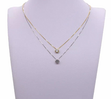 Load image into Gallery viewer, 18K Gold Vermeil Dainty Round Diamond Charm Necklace