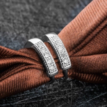 Charger l'image dans la galerie, S925 Sterling Silver Filled Cubic Zirconia Rose Gold 15mm Silver Hoop Earrings Hypoallergenic