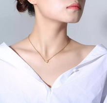 Load image into Gallery viewer, Custom 18K GP Heart Pendant Adjustable Chain Necklace