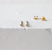 Load image into Gallery viewer, S925 Minimalist Mini Dainty 18K Gold Stud Earrings Bridal Collection