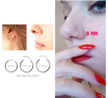 Charger l'image dans la galerie, S925 Sterling Silver Nose Tragus Hoop Earrings