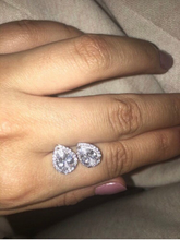 Load image into Gallery viewer, 18K White Gold Plated CZ Imitation Diamond Dainty Minimalist Pear shaped Stud Earrings Bridal Collection Hypoallergenic