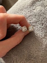 Load image into Gallery viewer, S925 Sterling Silver Filled Platinum Plated Square 1.90 ct CZ Diamond Silver Stud Earrings Bridal Collection