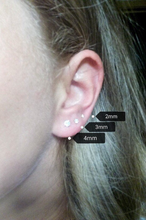 Load image into Gallery viewer, Surgical Steel Ball Screw Back CZ Diamond Stud Earrings