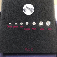 Load image into Gallery viewer, Surgical Steel Ball Screw Back CZ Diamond Stud Earrings