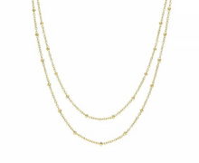 Load image into Gallery viewer, 18K GP Beaded Ball Chain Choker Necklace