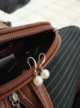 Load image into Gallery viewer, 925 Sterling Silver Plated 8mm Pearl Dangle Drop Bridesmaid Earrings
