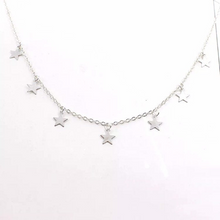 Load image into Gallery viewer, Solid 316L Stainless Steel 7 Star Pendant Choker Necklace 18K Gold Plated Charm Star Necklace