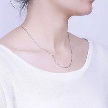 Load image into Gallery viewer, Solid S925 Sterling Silver Box Chain Minimalist 18K Gold Plated Adjustable Chain Length Necklace