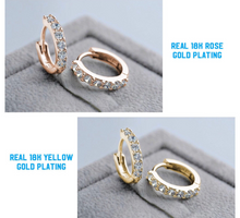 Charger l'image dans la galerie, 18K Gold Vermeil Faz Diamond mini Hoop Earrings