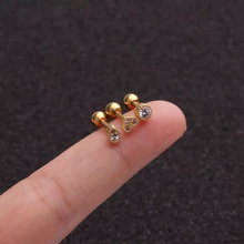 Load image into Gallery viewer, 316L Surgical Steel Ball Screw Back Earring 4mm Circle Heart Small Tiny Stud Earrings 16G Earrings Cartilage Tragus Helix