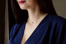 Load image into Gallery viewer, 18K Gold Vermeil Dainty Round Diamond Charm Necklace