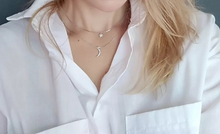 Load image into Gallery viewer, CZ Diamond Star Moon Double Layer Necklace