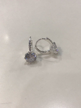 Charger l'image dans la galerie, 925 Sterling Silver Plated Round CZ Diamond Hoop Earrings Bridal Collection