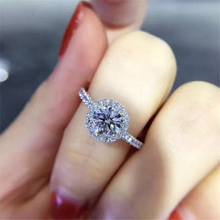 Load image into Gallery viewer, S925 Sterling Silver Round CZ promise engagement Wedding Ring Bridal Collection