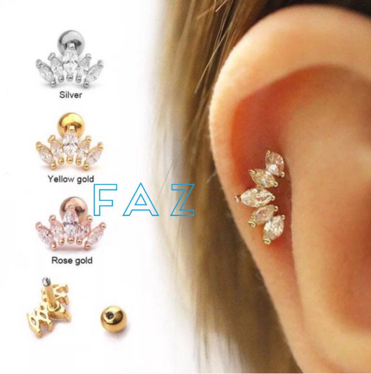 Crown tragus store earring