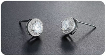 Load image into Gallery viewer, 925 Sterling Silver Mini Stud Earrings Bridal Jewelry Set