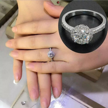 Load image into Gallery viewer, S925 Sterling Silver Round CZ promise engagement Wedding Ring Bridal Collection