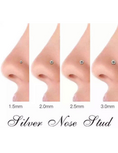 Charger l'image dans la galerie, 925 Sterling Silver Straight L-shape Nose Pin 24G Mini Stud
