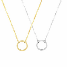 Load image into Gallery viewer, Stainless Steel 18K GP Hollow Circle minimalist Adjustable Necklace
