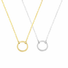 Load image into Gallery viewer, 18K GP Hollow Circle minimalist Necklace