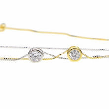 Load image into Gallery viewer, 18K Gold Vermeil Dainty Round Diamond Charm Necklace