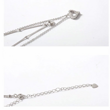 Load image into Gallery viewer, S925 Sterling Silver Filled Heart CZ Diamond Layered Heart Adjustable Length Choker Necklace Hypoallergenic