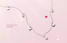 Load image into Gallery viewer, Heart Multi Charm CZ Diamond Choker Necklace