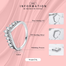 Load image into Gallery viewer, S925 Sterling Silver Princess Crown CZ Ring