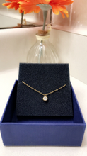 Load image into Gallery viewer, Solid 316l Stainless Steel Plated Round Solid Circle Star Heart CZ Minimalist Pendant 18K Gold Plated Rolo chain Choker Layer Necklace