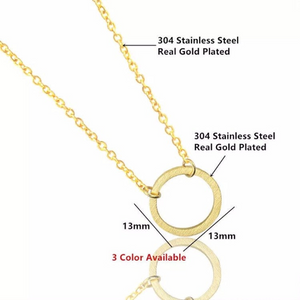 Stainless Steel 18K GP Hollow Circle minimalist Adjustable Necklace