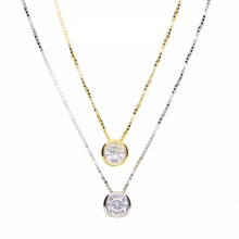 Load image into Gallery viewer, 18K Gold Vermeil Heart ♡ Round Pendant Box chain Necklace