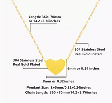 Load image into Gallery viewer, Custom 18K GP Heart Pendant Adjustable Chain Necklace