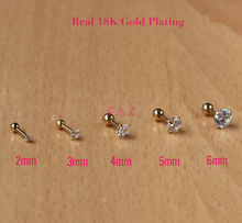 Load image into Gallery viewer, Solid Surgical Steel Ball Screw Stud Earrings