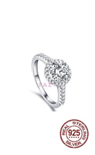 Load image into Gallery viewer, S925 Sterling Silver Round CZ promise engagement Wedding Ring Bridal Collection