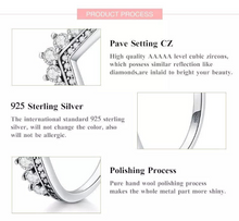 Load image into Gallery viewer, S925 Sterling Silver Princess Crown CZ Ring