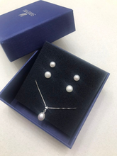 Load image into Gallery viewer, Genuine S925 Solid Sterling Silver Natural Freshwater Pearl Stud Earrings Pearl Box Chain Necklace Bridal Collection